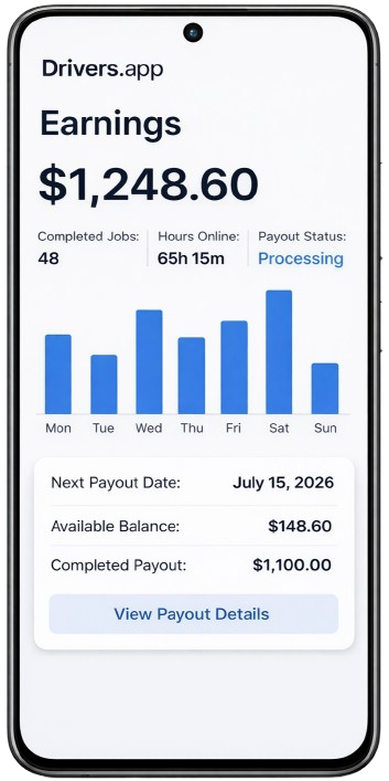 Driver earnings dashboard screen